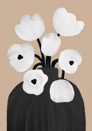 White tulips 120x180 cm