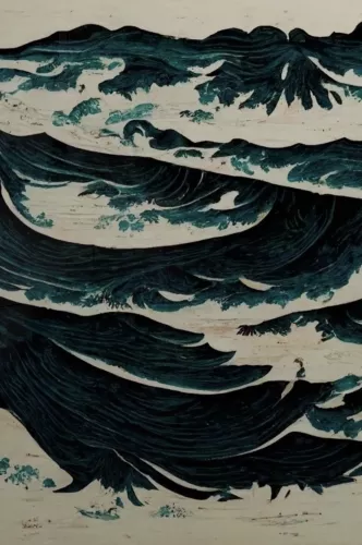 Japanese wave 120x180 cm