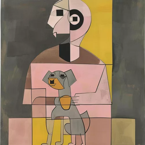 Me and my dog 100x100 cm