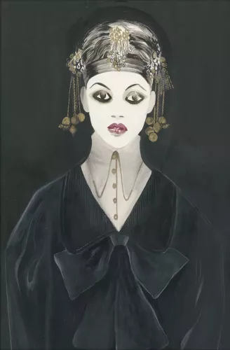 Lady in black  80x120 cm