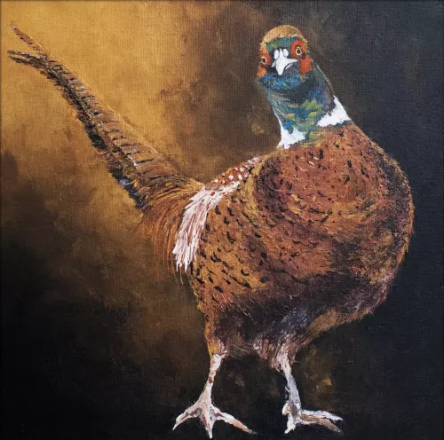 Feasty Pheasant  100x100 cm