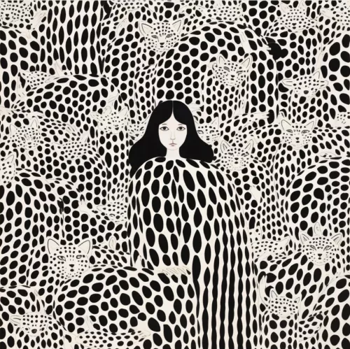 Hidden in black and white  100x100 cm