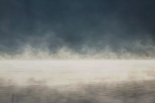 Morning fog at the lake  120x180 cm