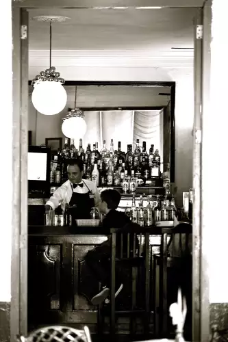 Bar with barkeeper 