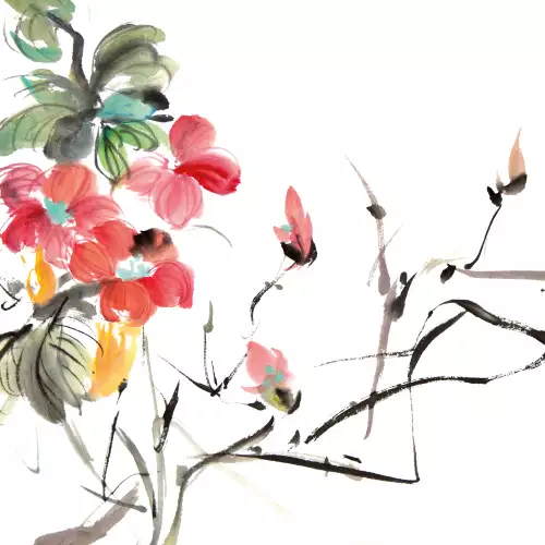 Chinese painting flowers 