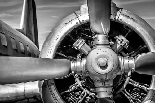 Airplane Engine B&W 