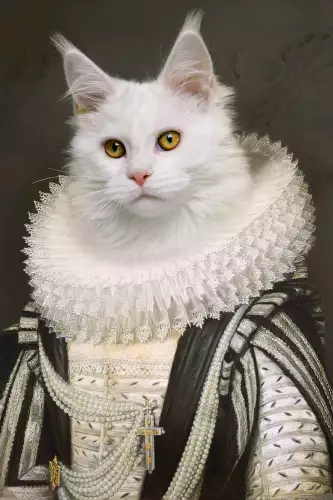 MONDiART Royal white cat  (101601)