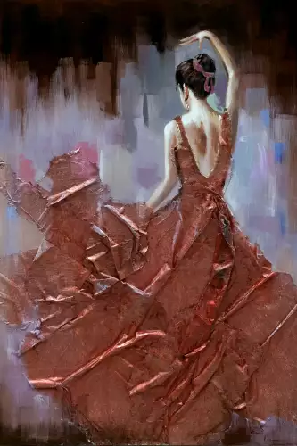 Dancing woman with dress 