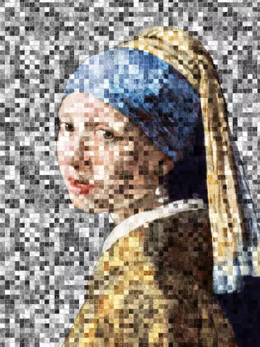 MONDiART Girl pearl earring - Pixels  (102701)