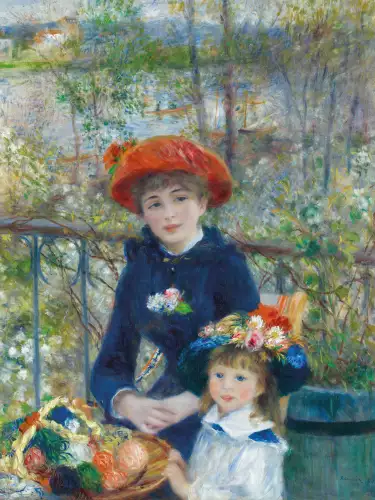 Two Sisters on terrace 