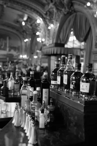 Bar with bottles